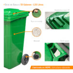 Bote de Basura 120 Lts. / 30 Galones color Verde - Imagen 10